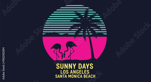 Modern Design with Vibrant Sunset, against a gradient background, perfect for travel posters, social media marketing, and summer event promotions.