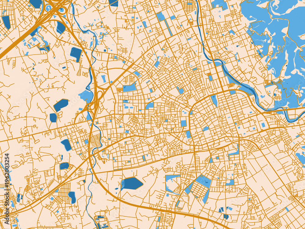 Fototapeta premium City map of Taoyuan City, Taiwan
