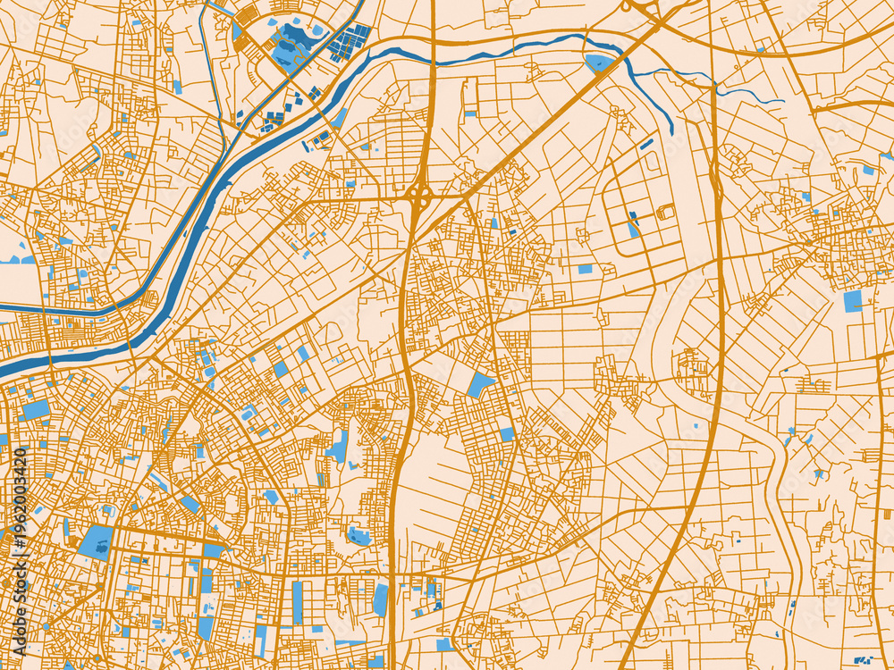 Obraz premium Street network map — Yongkang, Taiwan