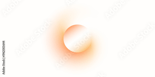 Orange circle gradient noise gradation. Abstract color watercolor blur mesh shape on white background. Gradient aura, grain neon blob with noise effect vector illustration.