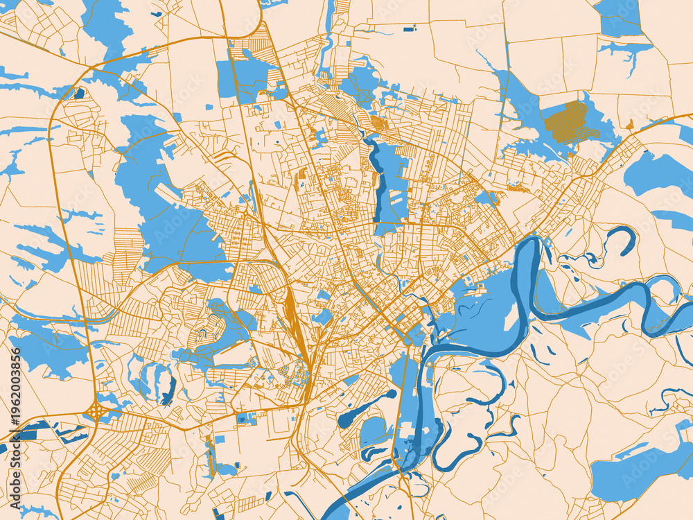 Fototapeta premium Urban grid map — Chernihiv, Ukraine