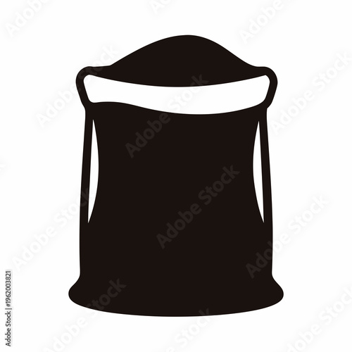 Black silhouette of a full sack, like flour, grain or gold