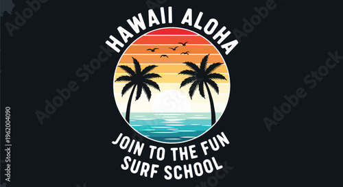 Vibrant Beach Scene with Gradient Background, concept for vacation ads, surf school marketing, and travel brochures.
