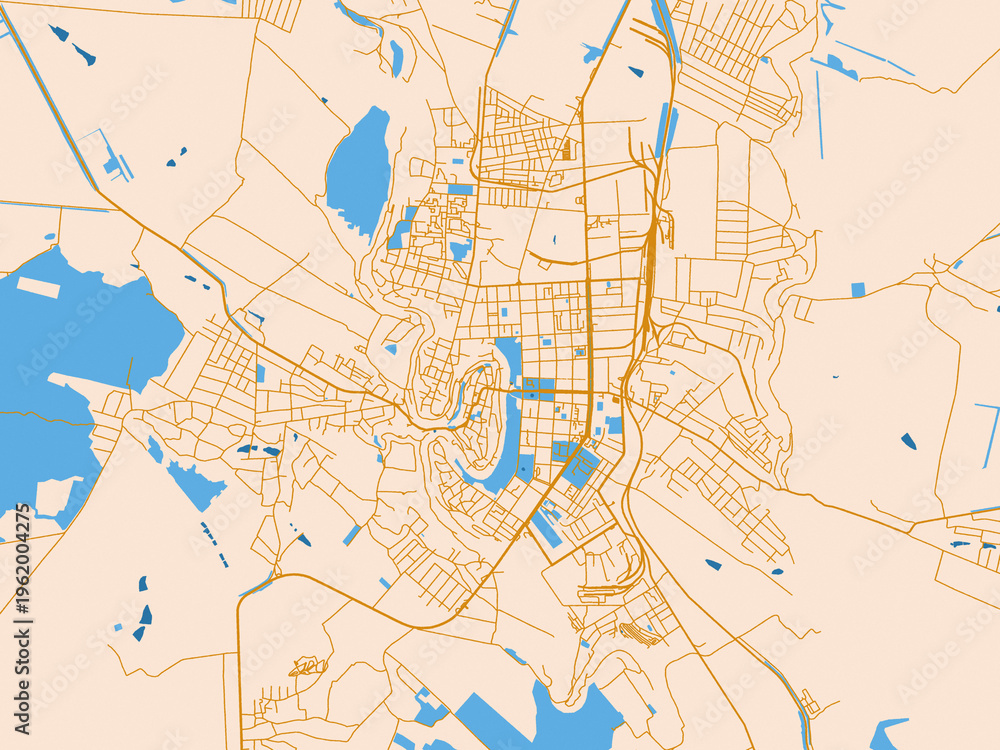 Naklejka premium Kamianets-Podilskyi Ukraine city map poster