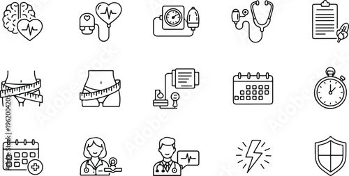 flat design icons set of daily life activities and business concepts isolated on white background