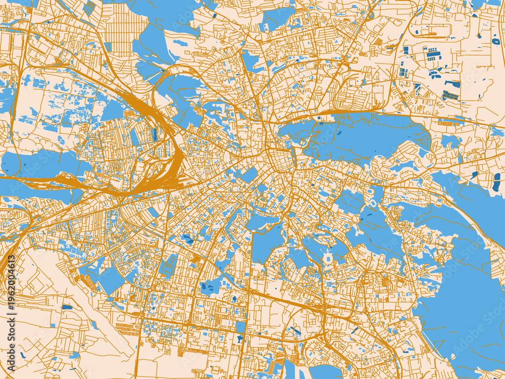 Fototapeta premium Street network map of Lviv, Ukraine