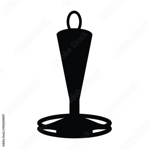 Black and white silhouette of a modern bird feeder with hook