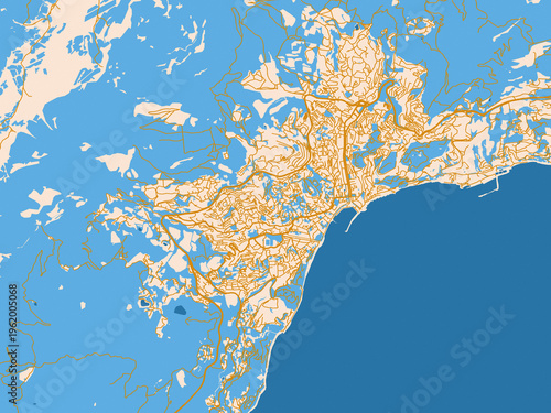 Schilderij op canvas Street grid map of Yalta, Ukraine