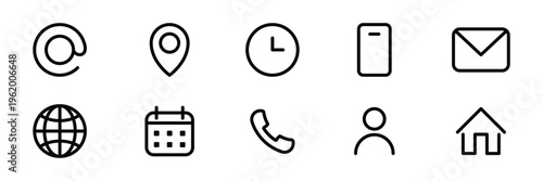 Minimal Contact and Navigation Icons Set