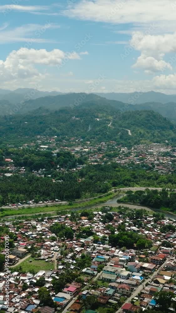 custom made wallpaper toronto digitalResidential village in riverside of Iligan City. Northern Mindanao, Philippines. Vertical video.