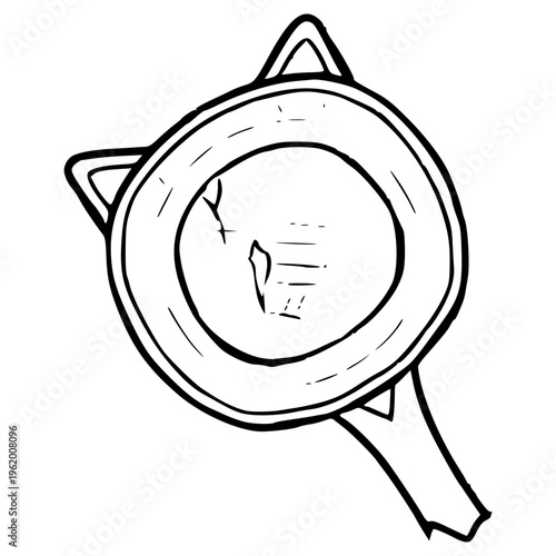 broken plastic sieve illustration hand drawn outline vector