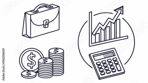 A collection of modern line art icons for business and finance .vector icons