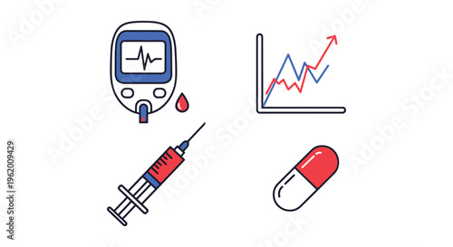 Blood Sugar Chart Line art clean shapes vector