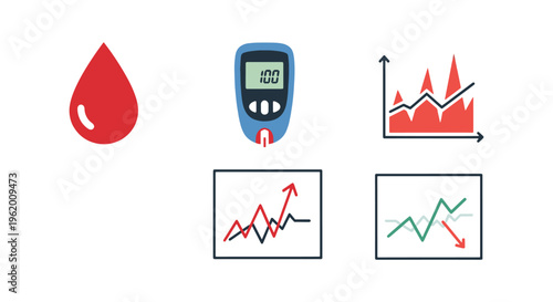 Blood Sugar Chart Line art abstract minimal colorful vector