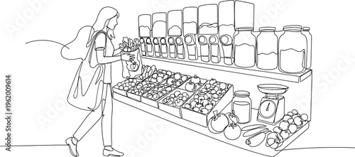 woman shopping grocery store