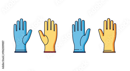 Cleanroom Gloves Line art modern abstract minimal illustration