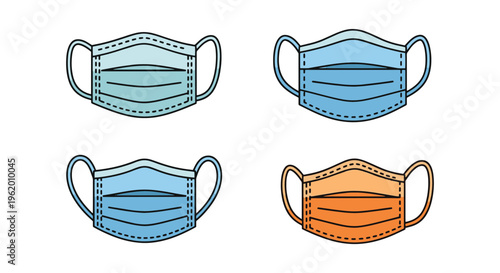 Cleanroom Mask Line art vector minimal color pattern illustration