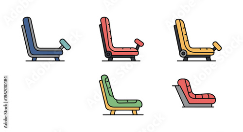 Creeper Seat Line art vector modern abstract colorful shapes