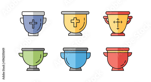 Crucible Line art vector set abstract minimal pattern illustration