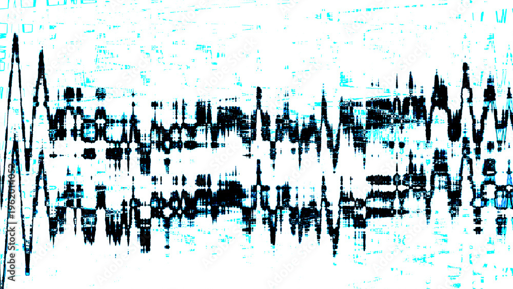 Obraz premium Abstract visual noise pattern created with digital distortion producing intense vertical waveform interference