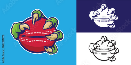claw grab cricket ball good for logo, sticker, element design, etc