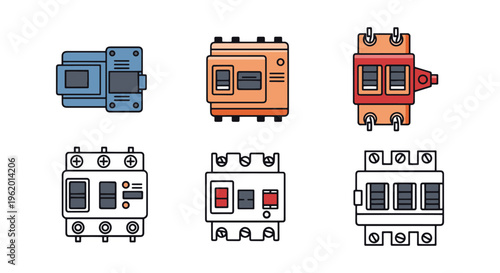 Circuit Breaker Line art simple abstract graphic vector