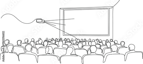 audience watching presentation on screen