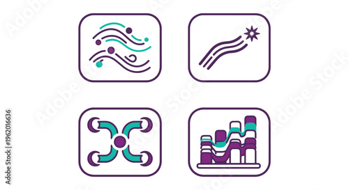 Aurora Energy Stream Line art clean modern abstract illustration