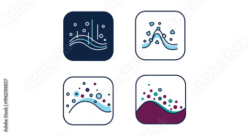 Aurora Particle Wave Line art clean abstract creative illustration