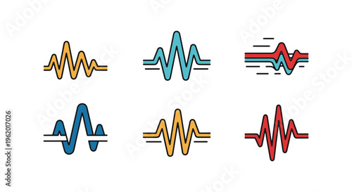 Atmospheric Pressure Wave Line minimal abstract graphic vector