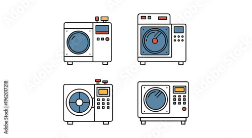 Autoclave Line art vector set abstract clean shape illustration
