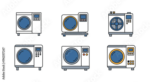 Autoclave Line art vector set creative abstract illustration
