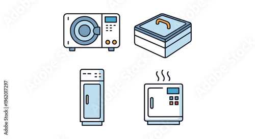Autoclave Line art vector set minimal abstract clean shapes