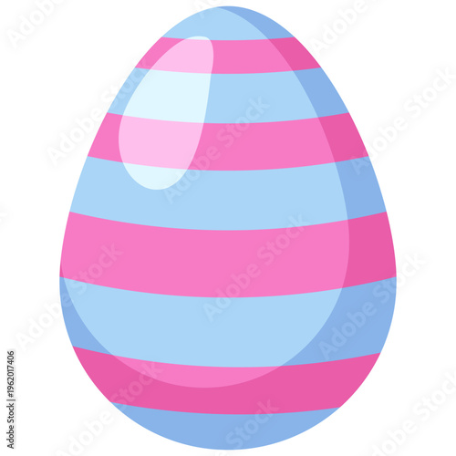 Pink and Blue Striped Easter Egg