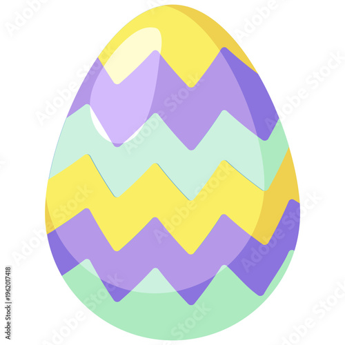 Easter Egg with Zigzag Pattern
