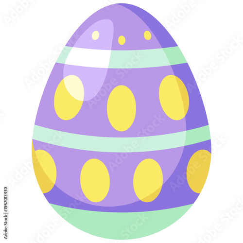 Purple and Green Striped Easter Egg