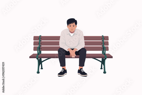Sad Man Sitting on a bench
