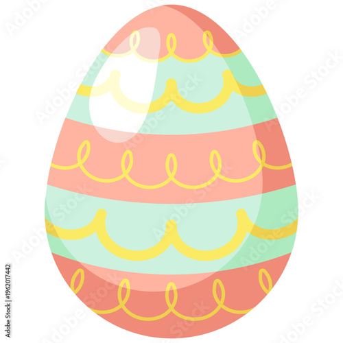 vector illustration of easter egg with spiral design