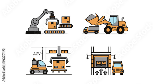 Automatic Loader Line art minimal modern abstract illustration