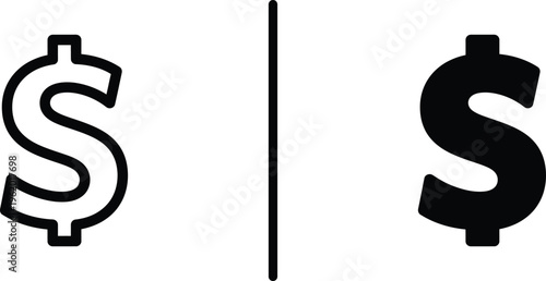 A simple illustration of two dollar signs on a white background