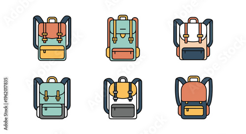 Backpack frame Line art vector creative abstract minimal shapes