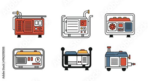 Backup Generator Line art modern pattern abstract vector