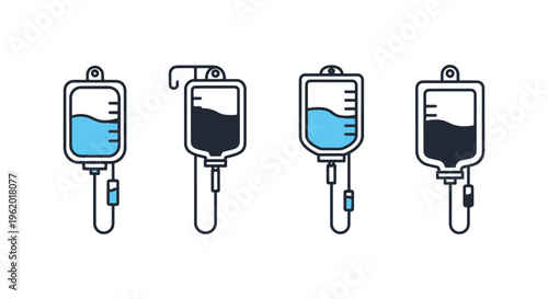 Bag Line art vector set clean color pattern