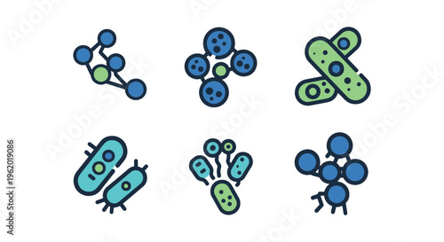 Bacterial Colony Line art abstract design illustration vector