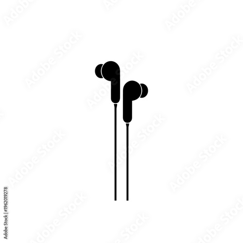 Wireless Earbuds Vector Icon – Modern Bluetooth Earphones Flat Illustration