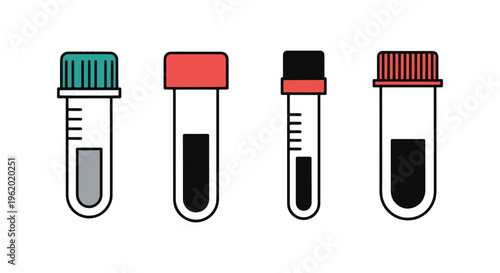 Cryo Tube Line art vector set abstract color design