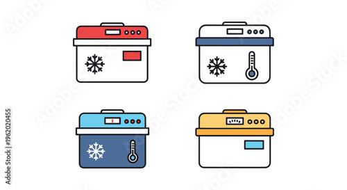 Cryogenic Storage Box Line art abstract clean illustration vector