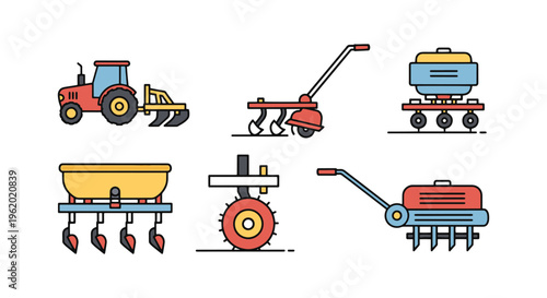 Cultivator Line art vector modern clean shapes illustration