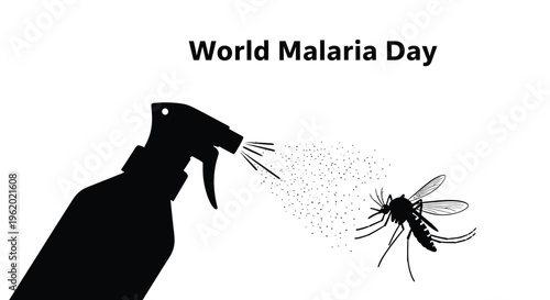 Vector illustration design highlighting mosquito control and prevention awareness for World Malaria Day, combating malarial diseases globally.