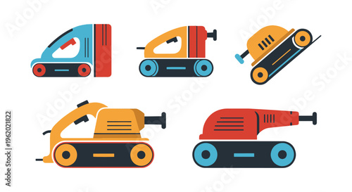 Belt Sander Line art vector minimal abstract color design